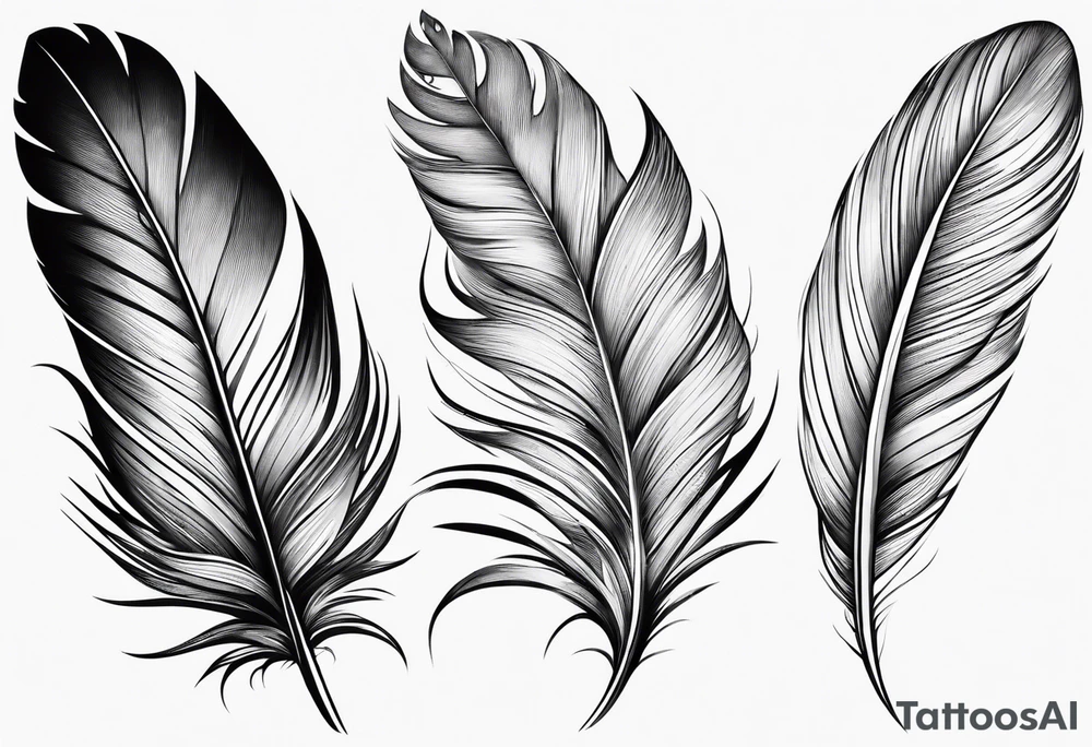 Folded feather tattoo idea