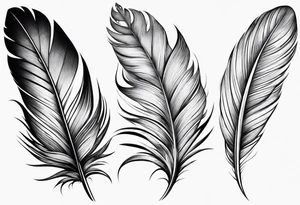 Folded feather tattoo idea