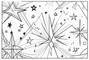 fine line stars and sparkles tattoo idea