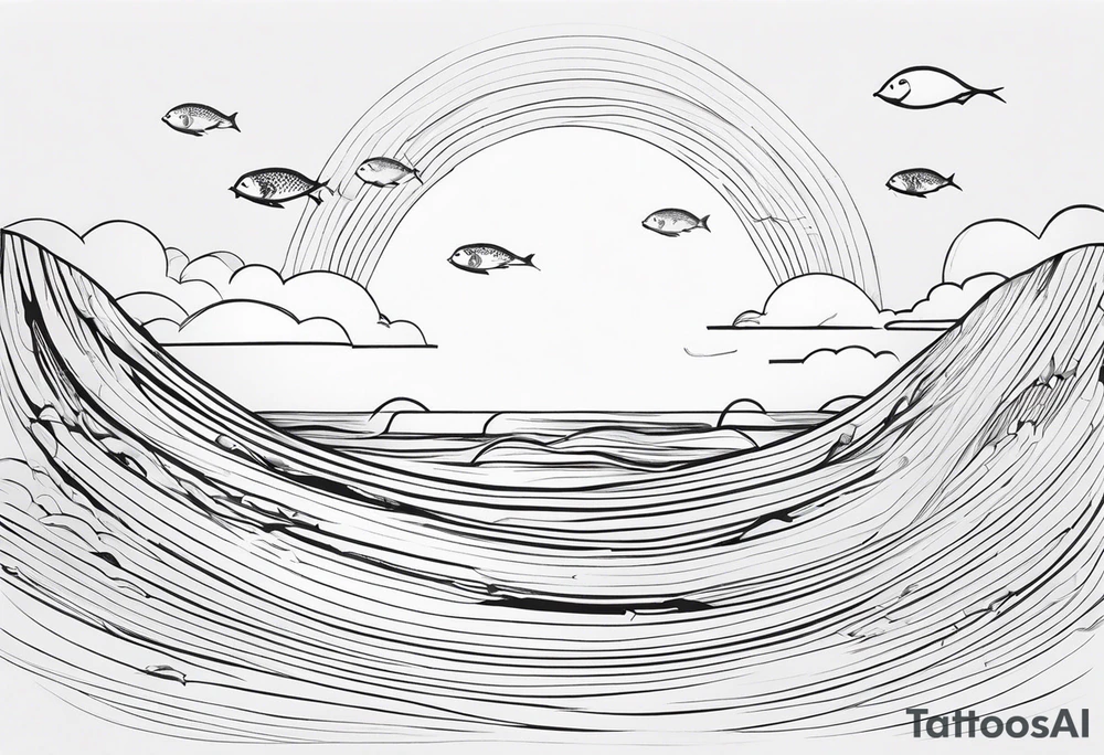 minimalist ocean wrap tattoo idea