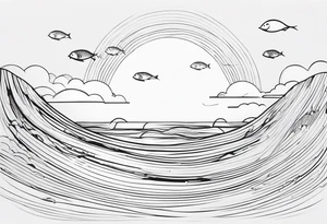 minimalist ocean wrap tattoo idea