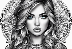 A girl with blue eyes tattoo idea
