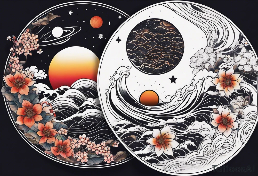 Man,solar, planet space tattoo idea