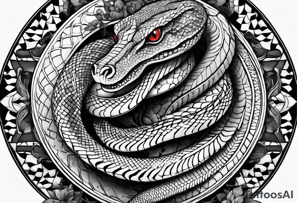 Raphidophora and snake. tattoo idea