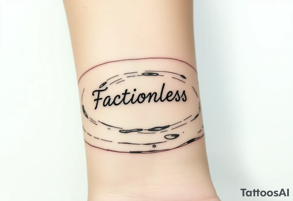 A water ripple effect with the word "Factionless" subtly appearing, representing those who reject societal divisions tattoo idea