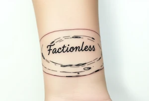 A water ripple effect with the word "Factionless" subtly appearing, representing those who reject societal divisions tattoo idea