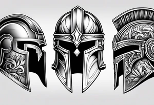 roman vs spartan helmets tattoo idea