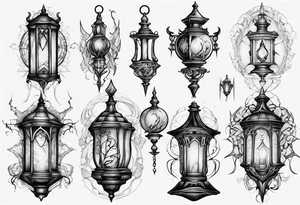 Gothic lantern tattoo idea