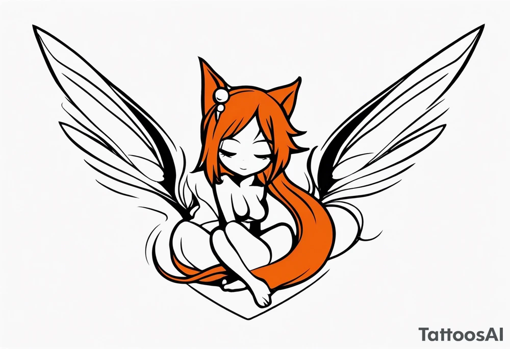 A fairy with a tail that is the fairy in the Fairy Tail anime guild logo tattoo idea
