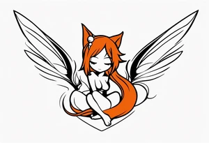 A fairy with a tail that is the fairy in the Fairy Tail anime guild logo tattoo idea