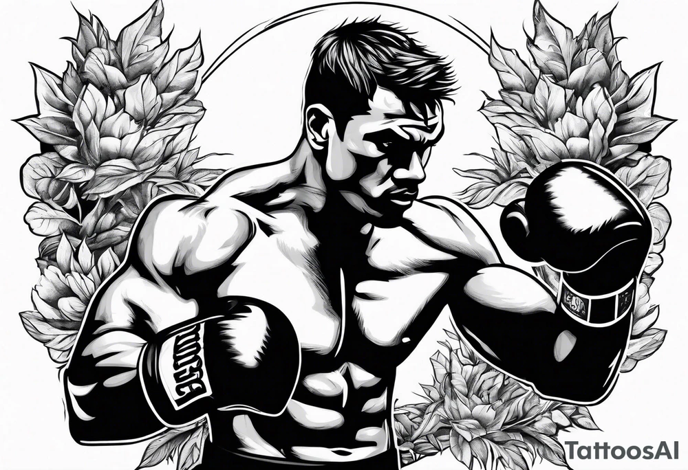 A boxer punching a bush tattoo idea