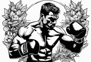 A boxer punching a bush tattoo idea