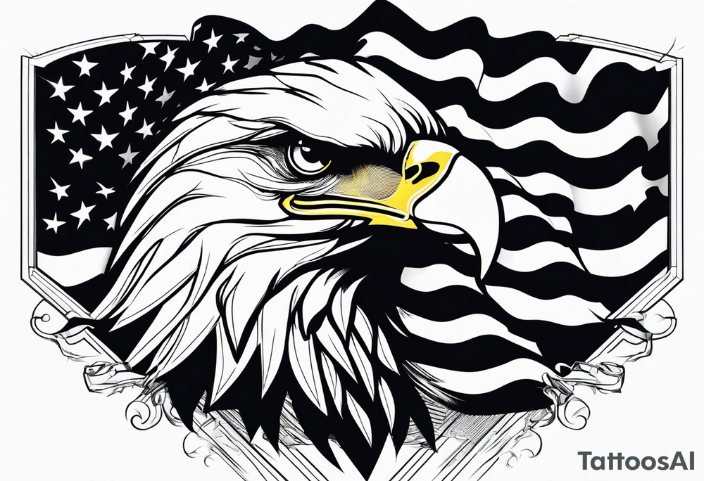 American flag eagle tattoo idea