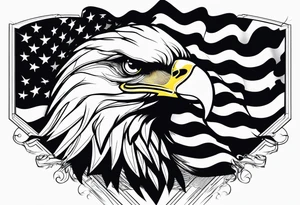 American flag eagle tattoo idea