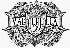 Valhalla shield sword symbol tattoo idea
