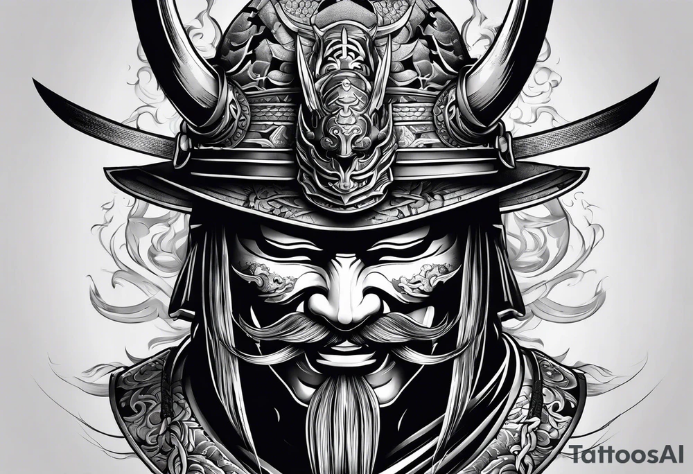 Samurai mask tattoo idea