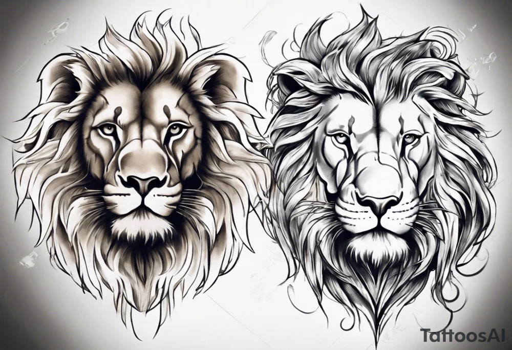 i want to do a tattoo on the inner part of my arm , that will have the face of a lion mixed with a face of a godess tattoo idea