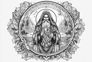 it is included only one wind of egale and the end of it a bad which is contain birth -monk- death- heaven tattoo idea