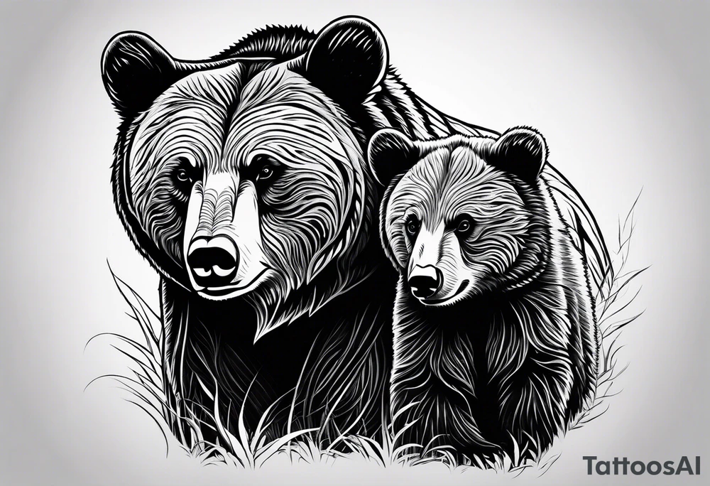 mamma bear and cub tattoo idea