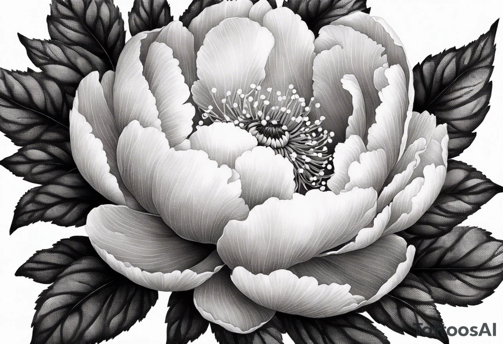 peony flower tattoo idea