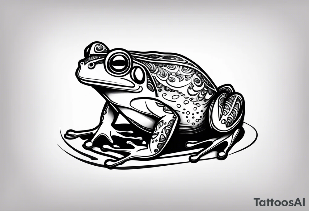 Cute small frog tattoo idea