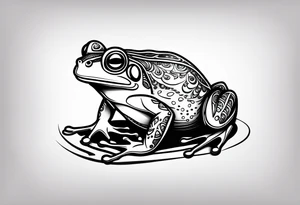 Cute small frog tattoo idea