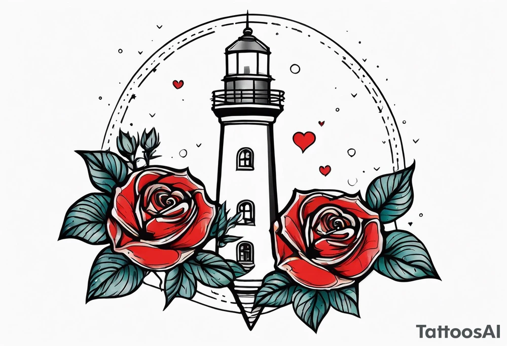 Leuchtturm Stacheldraht Rosen Herz tattoo idea