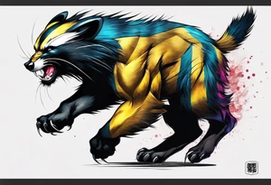 Wolverine animal runnig tattoo idea