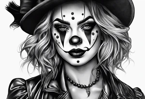 Girl clown sad face tattoo idea