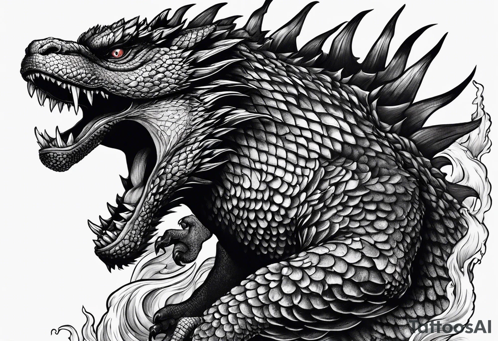 Godzilla irezumi tattoo idea