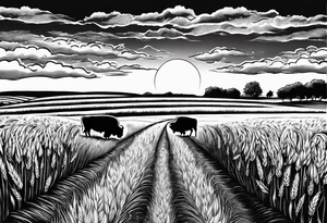 The state of Nebraska and Kansas. Inside of Nebraska I want the Nebraska "N" and a buffalo head, inside of Kansas I want wheat fields and a sunset tattoo idea