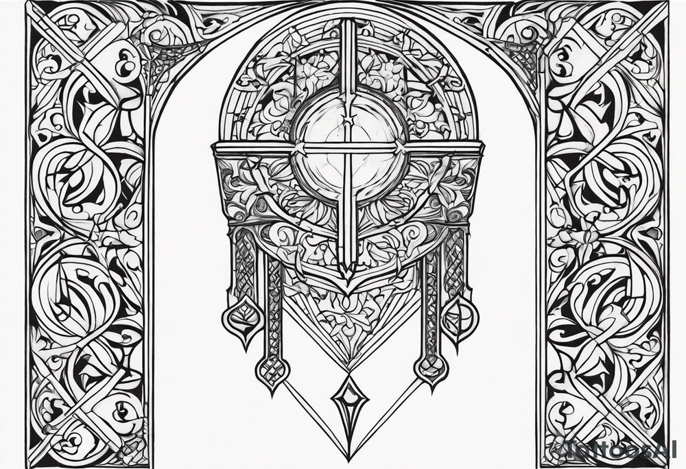 medieval person simple tattoo idea
