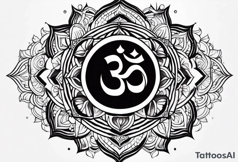 Write OM in Hindu way tattoo idea