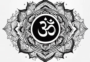 Write OM in Hindu way tattoo idea