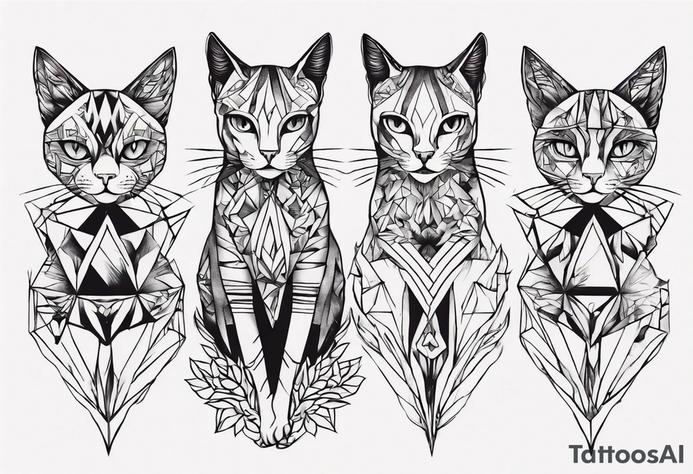 Three Sisters holdning a cat tattoo idea