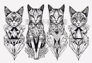 Three Sisters holdning a cat tattoo idea
