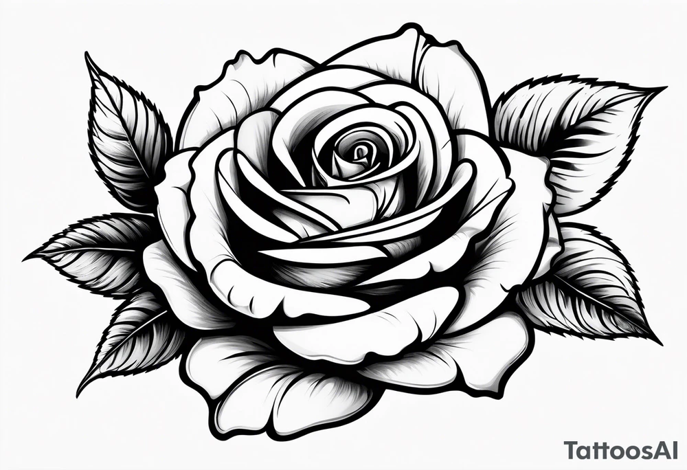 rose in black work tattoo idea