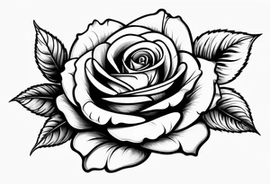 rose in black work tattoo idea