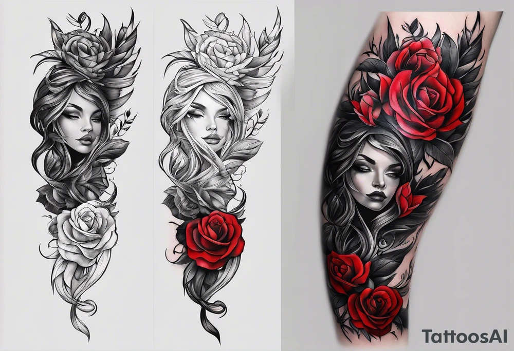 black and red. arm tattoo idea