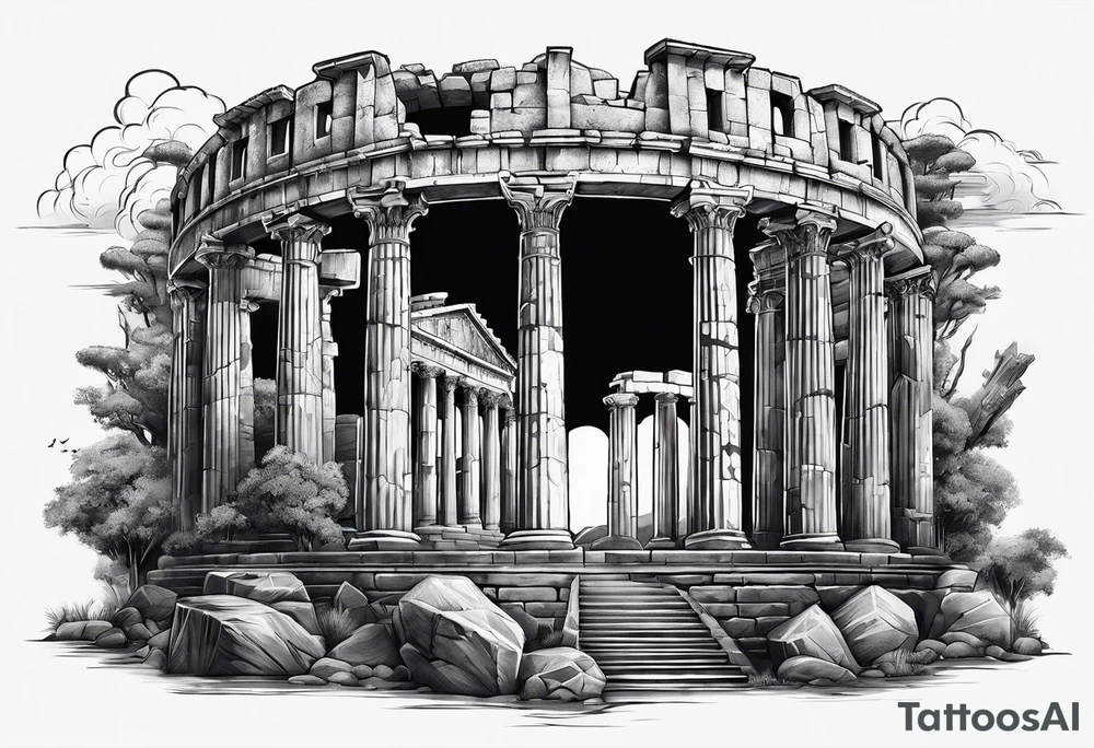 ancient ruins of Rome tattoo idea