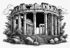 ancient ruins of Rome tattoo idea