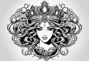princess crown medusa tattoo idea