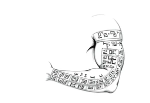 Nordic runes design left arm tattoo idea