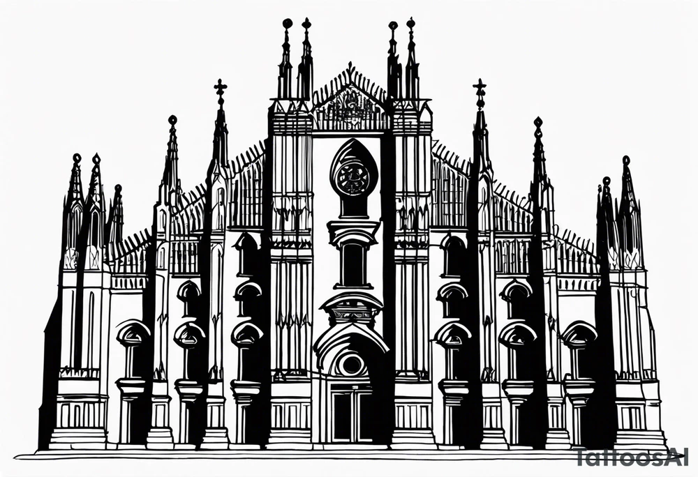 the cathedral of milan as tim burton would draw it tattoo idea