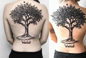 A posion tree and the last name “wakchhali” under it on my arm tattoo idea