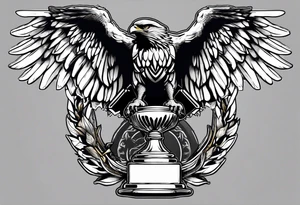 Hawk holding a trophy 2024 tattoo idea