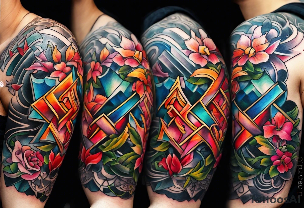 the letters A and R tattoo idea