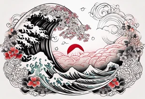 Half sleeve love design tattoo idea