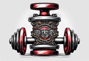 Dumbbell and strength mindset tattoo idea