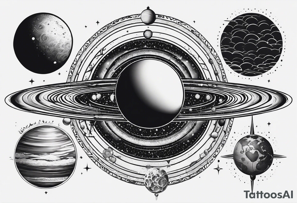solar system spine tattoo idea